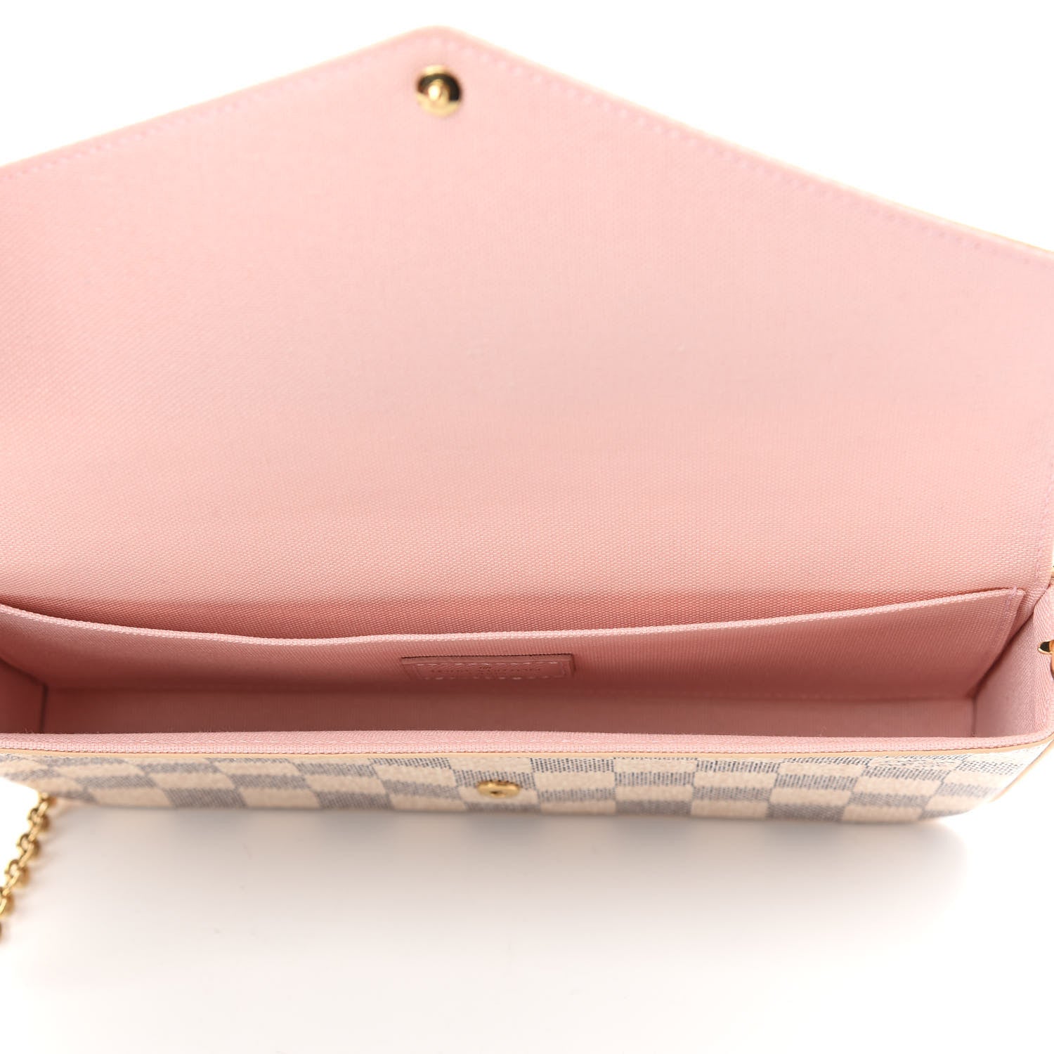 Louis Vuitton Damier Azur Pochette Felicie Chain Wallet Rose Ballerine 5 of 9