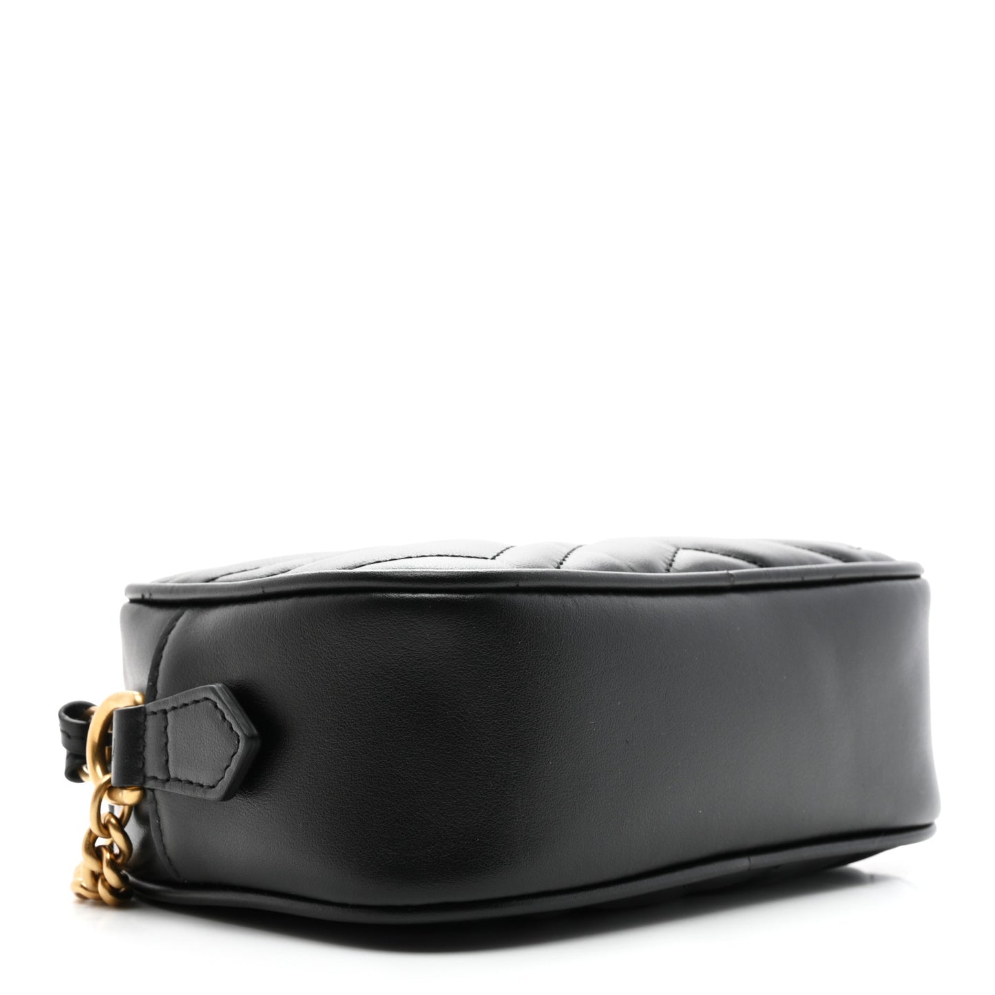Calfskin Matelasse Mini GG Marmont Chain Shoulder Bag Black