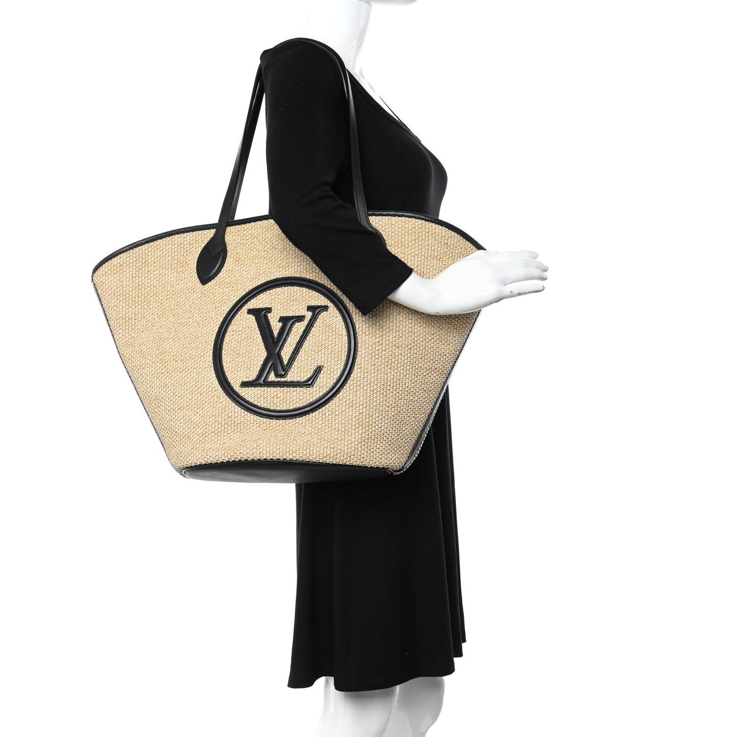 Raffia Saint Jacques Tote Black