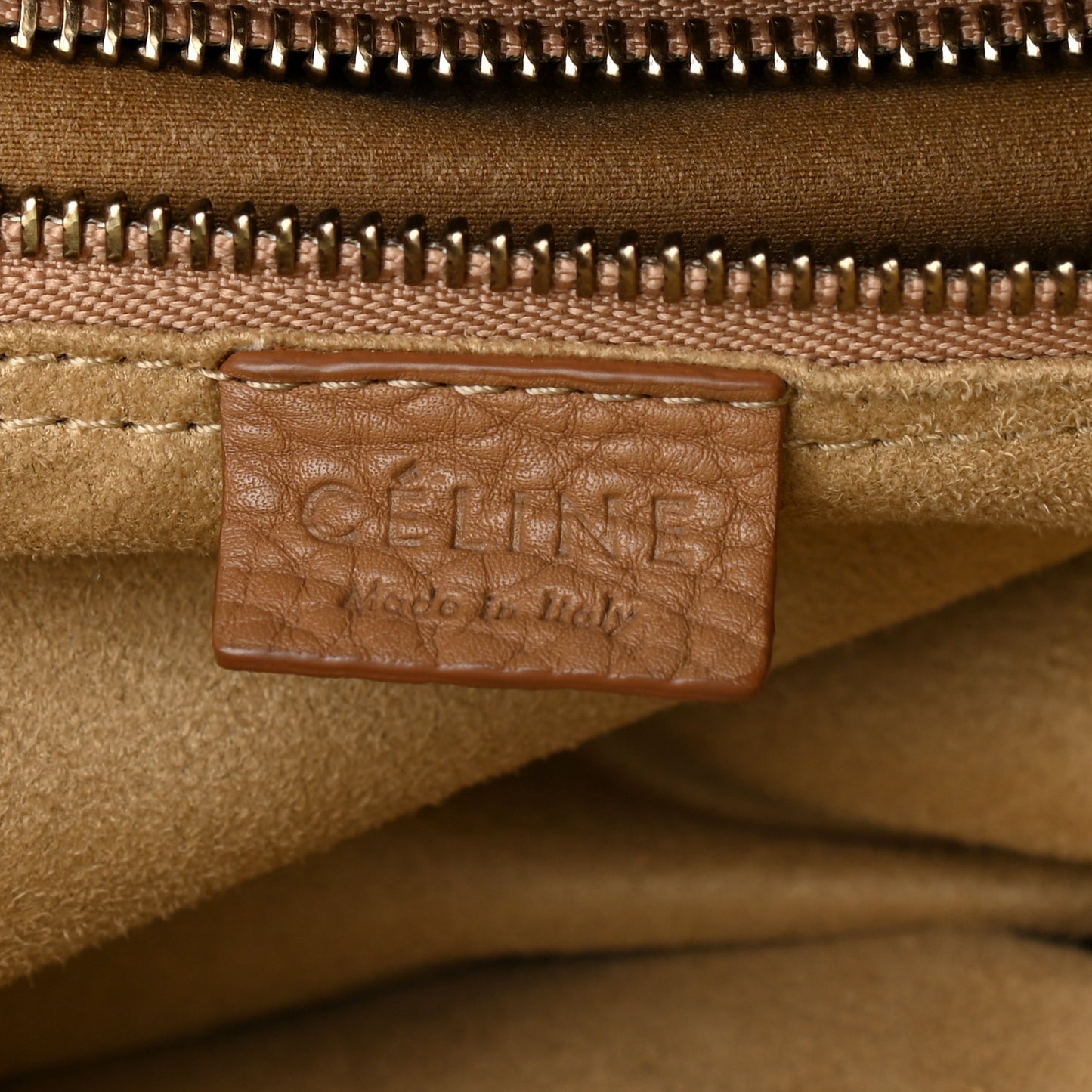 Drummed Calfskin Mini Luggage Camel
