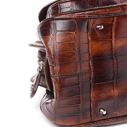 Christian Dior Crocodile My Dior Satchel Brown 7 of 9