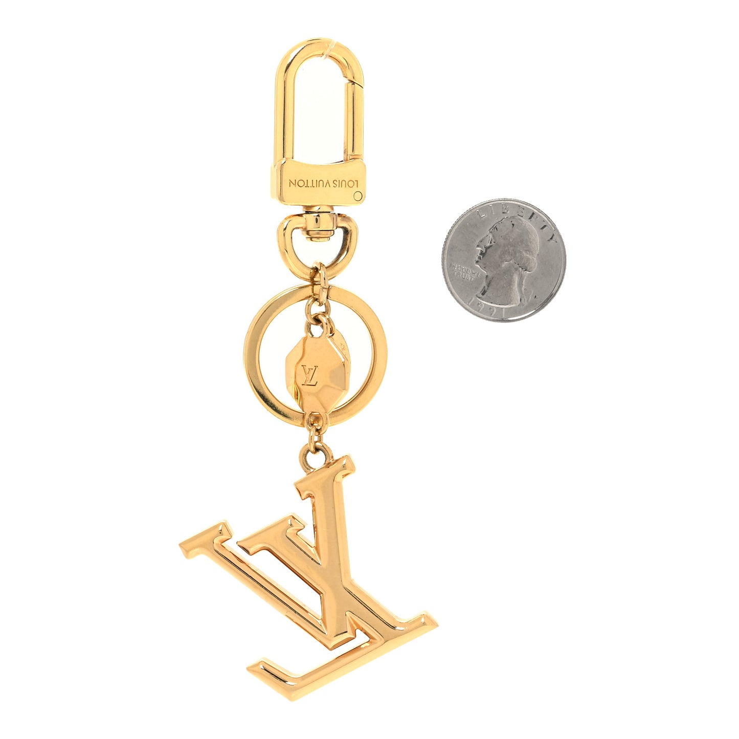 LV Facettes Bag Charm Key Holder Gold