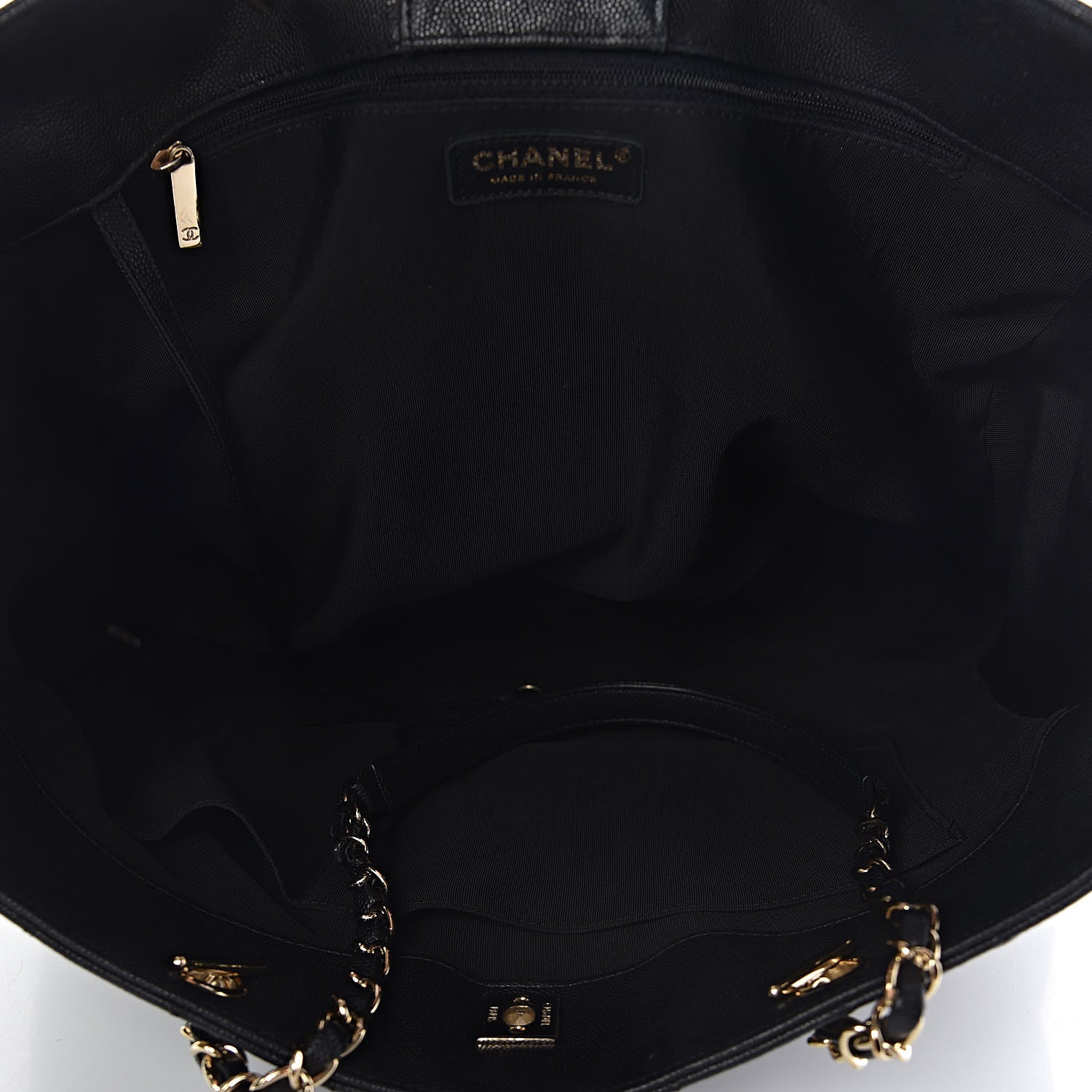 Chanel Caviar Quilted Large CC Shopping Tote Black 5 of 12