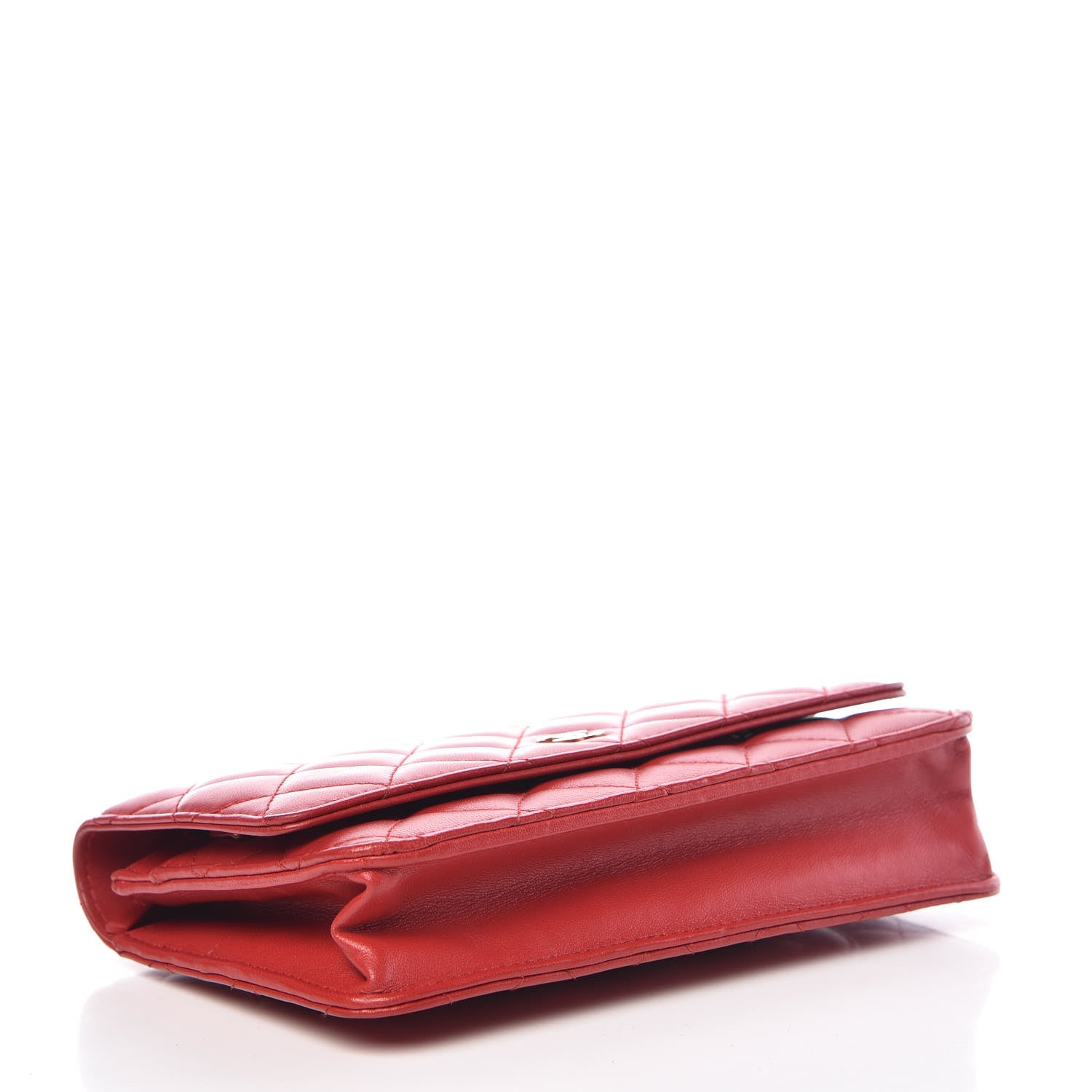Chanel Lambskin Quilted Wallet On Chain WOC Red 4 of 11