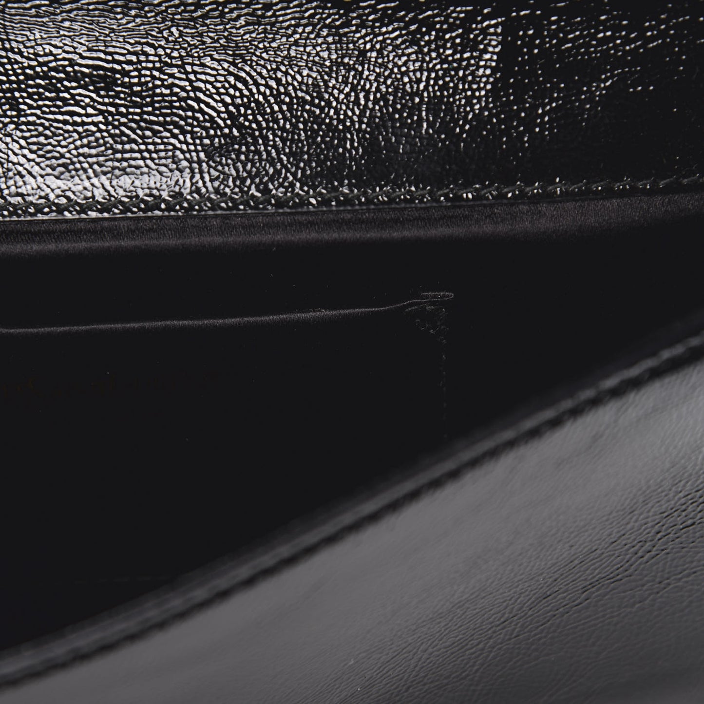 Textured Patent Monogram Small Belle De Jour Clutch Black