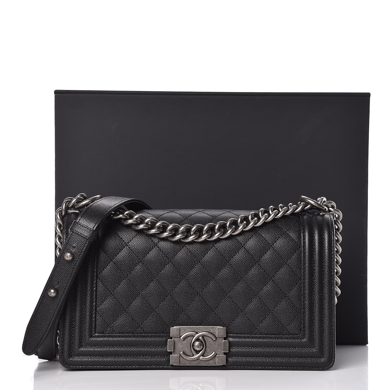 Chanel Caviar Quilted Medium Boy Flap Black 10 of 10