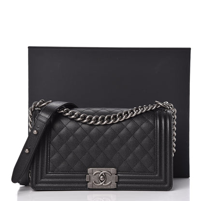 Chanel Caviar Quilted Medium Boy Flap Black 10 of 10