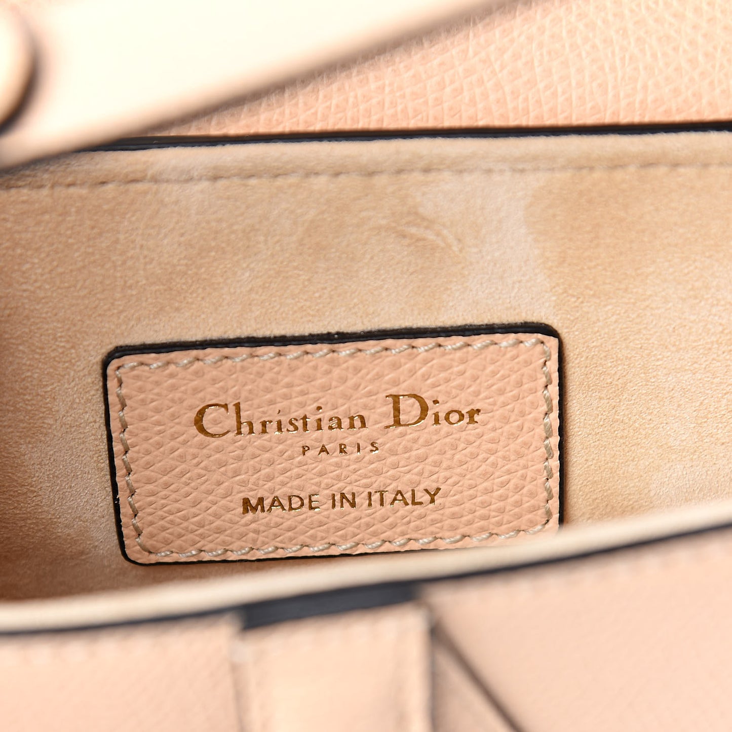 Grained Calfskin Mini Saddle Bag Nude
