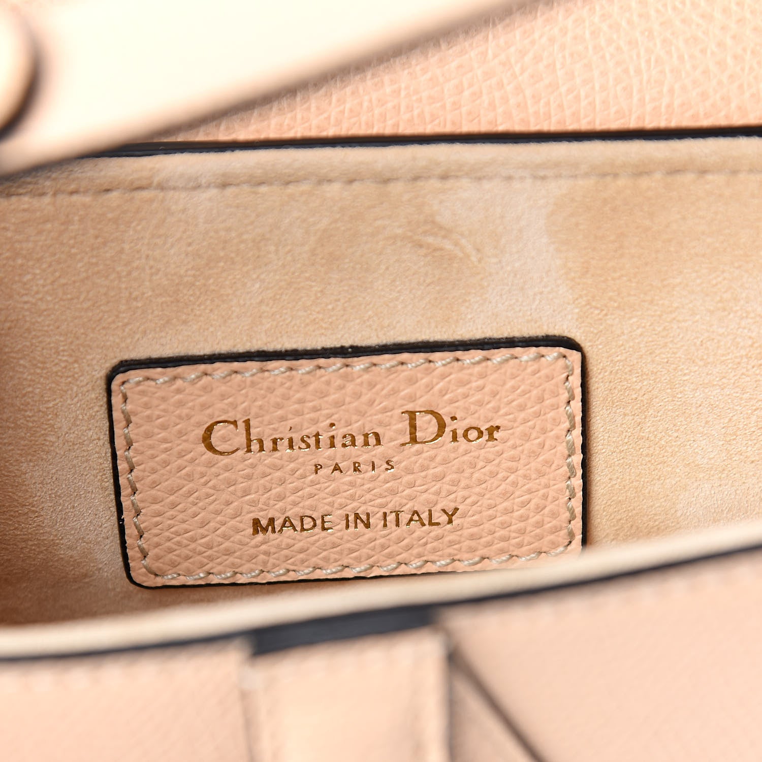 Christian Dior Grained Calfskin Mini Saddle Bag Nude 6 of 9
