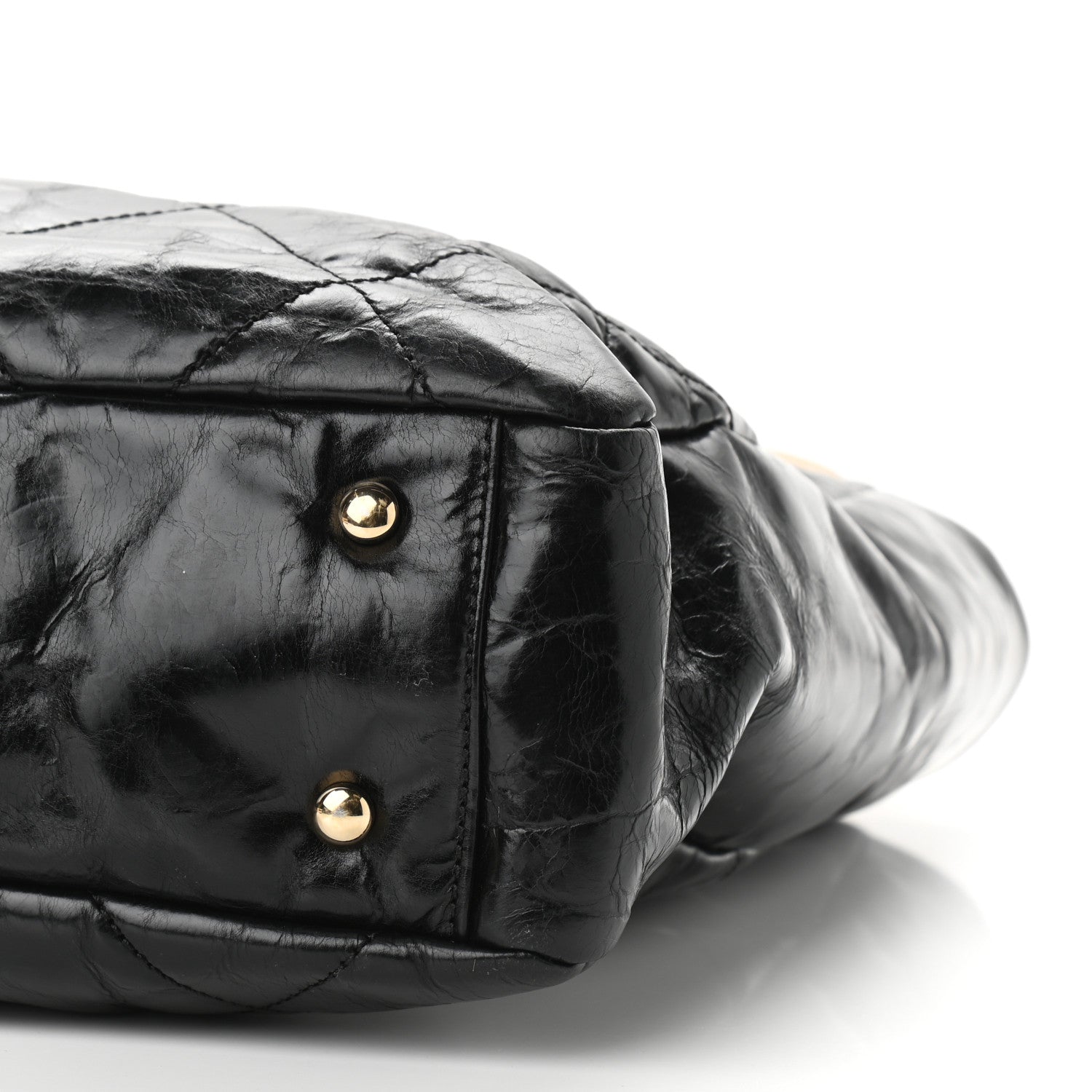 Chanel Glazed Calfskin Lambskin Portobello Tote Black Beige 5 of 14