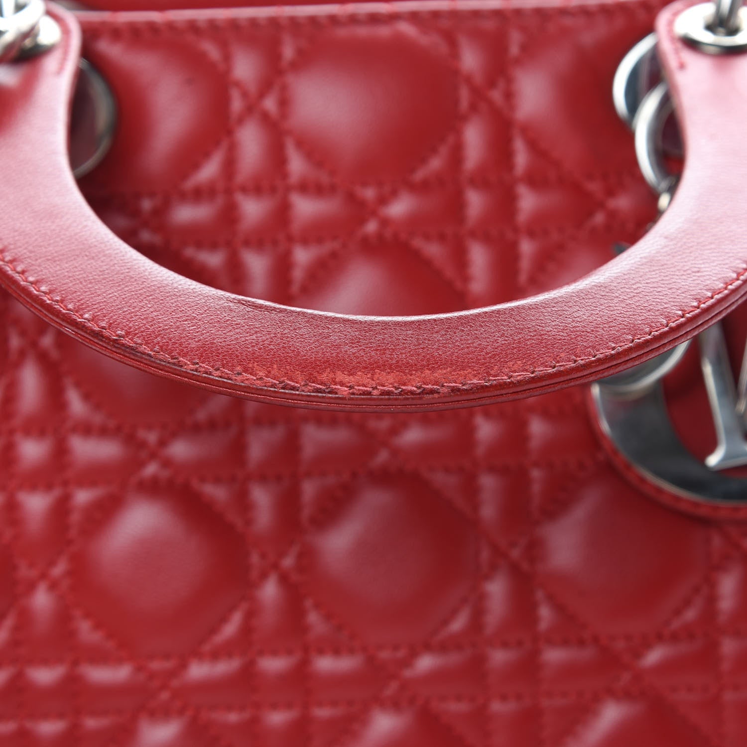 Christian Dior Lambskin Cannage Large Lady Dior Red 17 of 17
