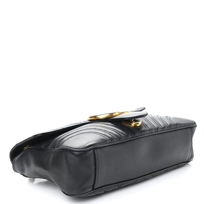 Gucci Calfskin Matelasse Medium GG Marmont Shoulder Bag Black 4 of 9