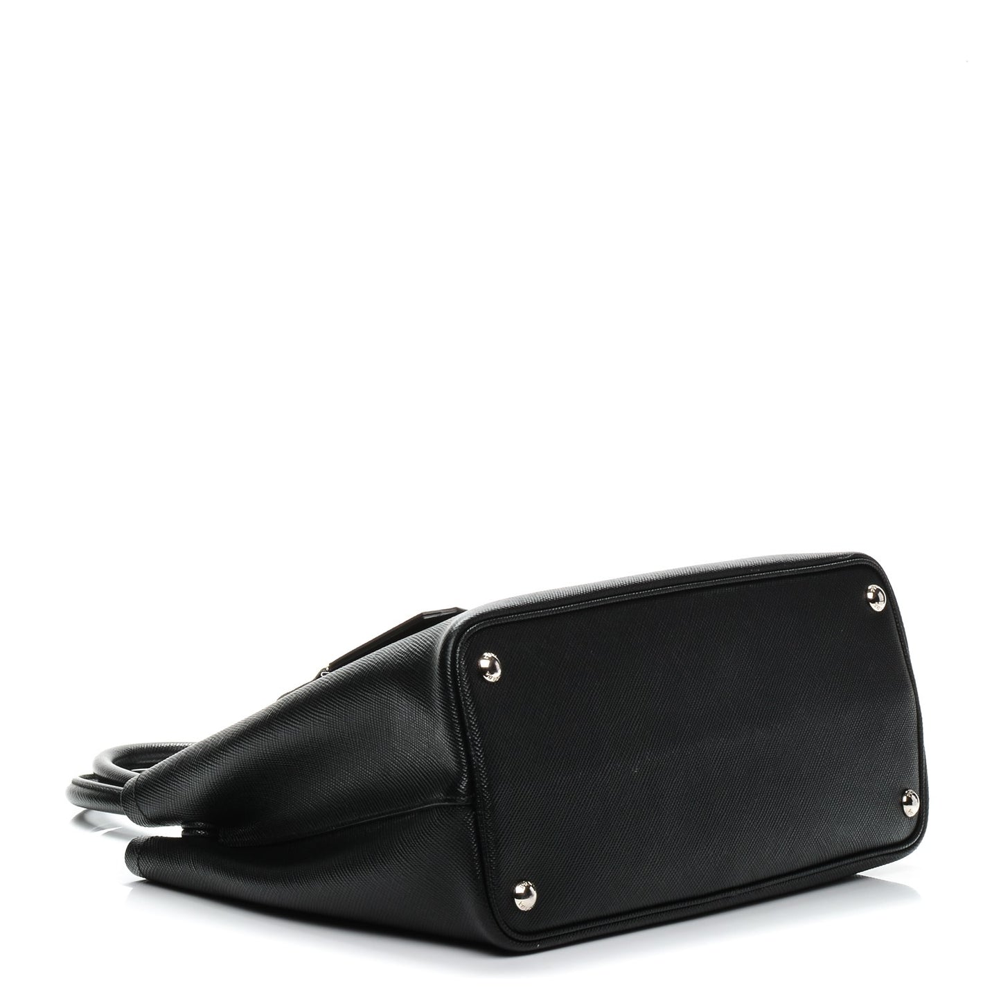 Saffiano Cuir Small Double Handle Tote Black