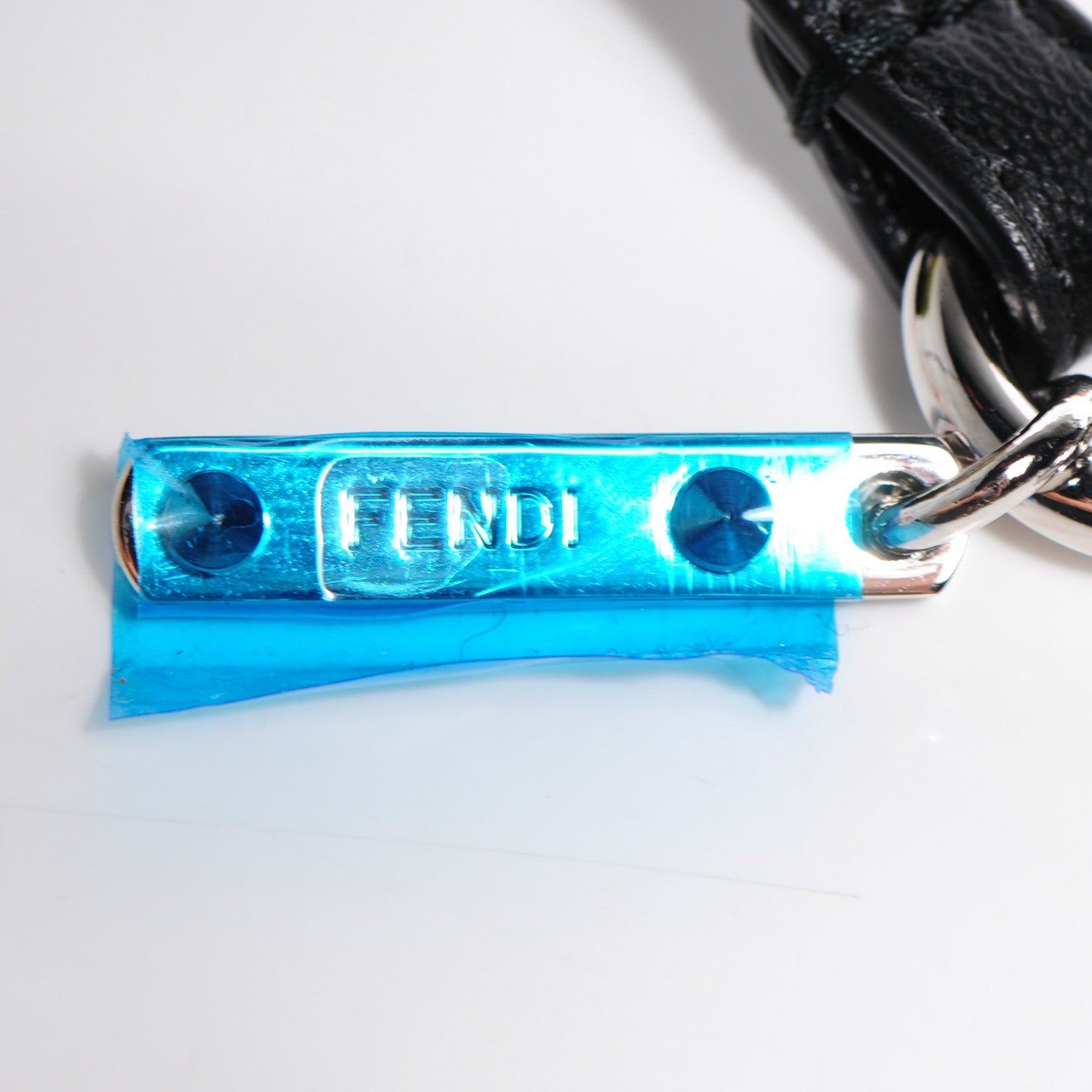 Fendi Fox Fur Shiny Nappa Super Karlito Pom Pom Bag Charm Malachite Multicolor Black 5 of 7
