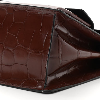 Marc Jacobs Calfskin Crocodile Embossed Uptown Shoulder Bag Brown 10 of 11