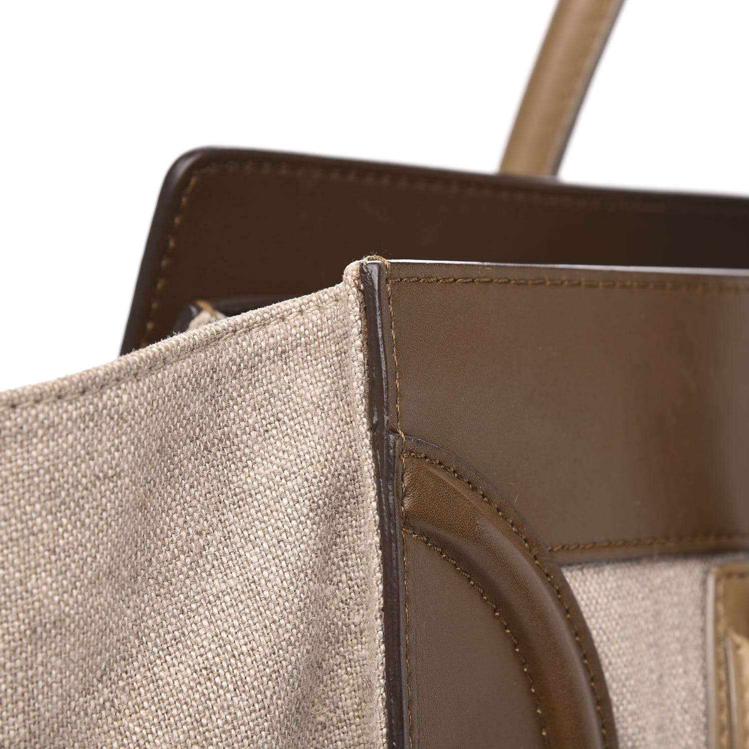 Celine Natural Canvas Smooth Calfskin Mini Luggage Brown 18 of 20
