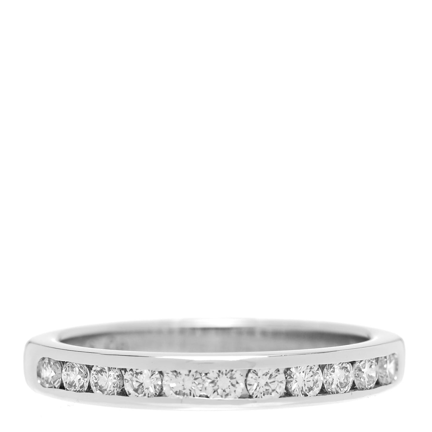 Platinum Diamond 3mm Half Circle Wedding Band Ring 52 6