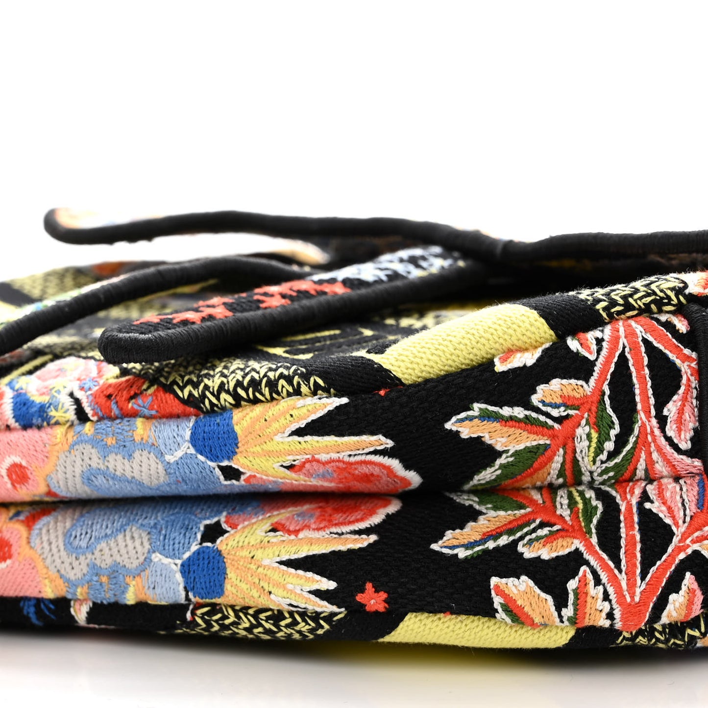 Canvas Embroidered Zodiac Fantastico Saddle Bag Black Multicolor
