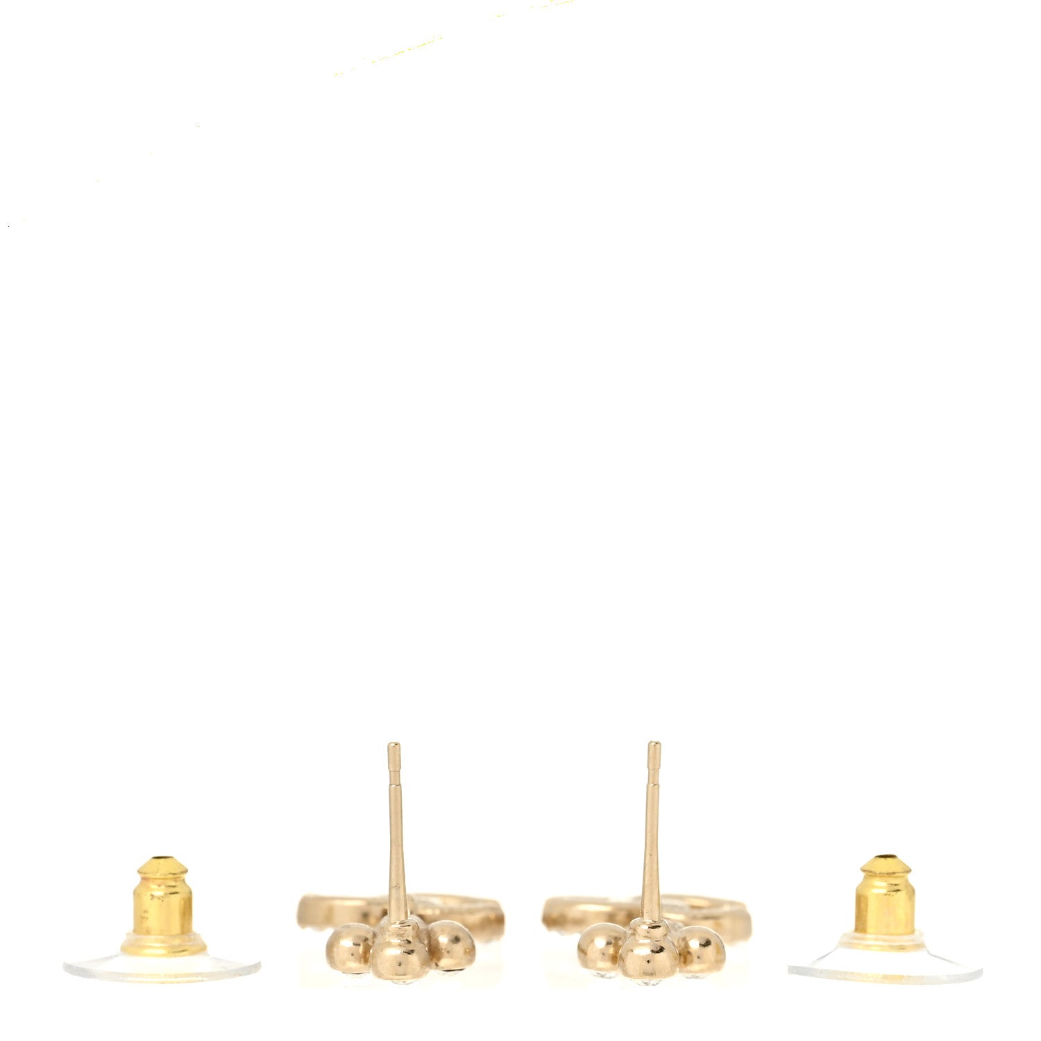 Chanel Crystal CC Cross Drop Earrings Gold 3 of 5