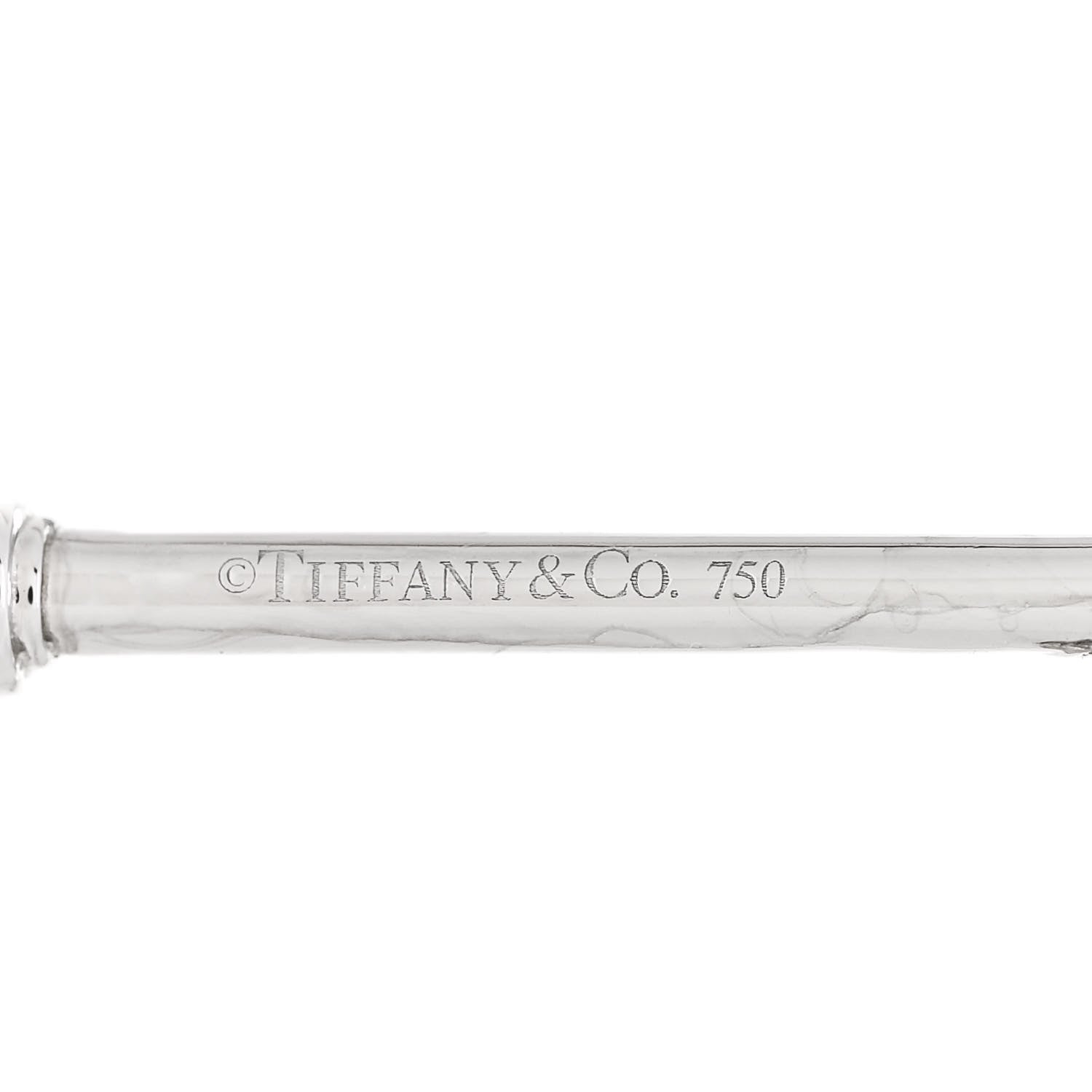 Tiffany 18K White Gold Diamond Mini Crown Key Pendant 4 of 4
