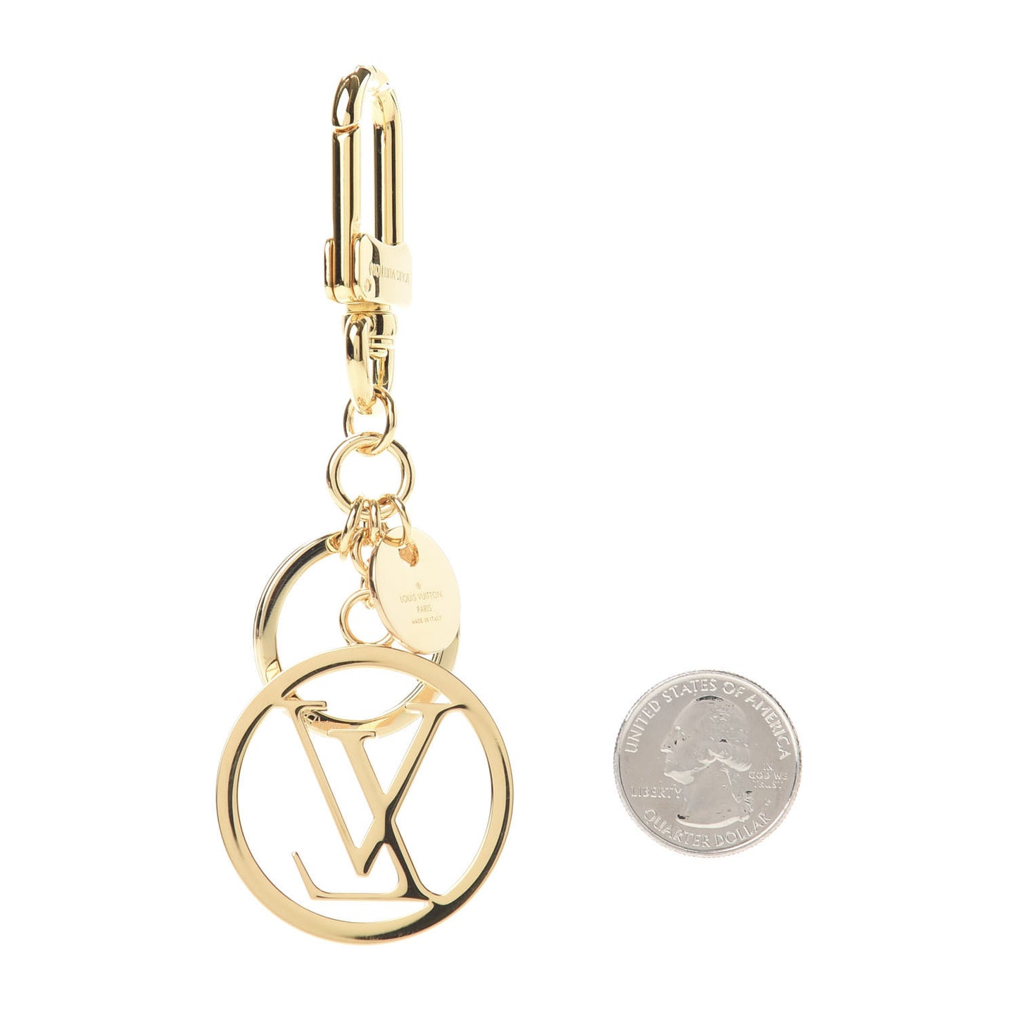 LV Circle Bag Charm Key Holder Gold