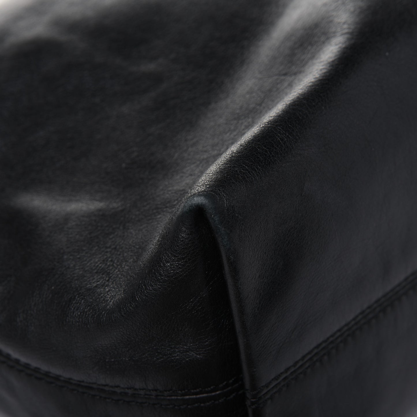 Lambskin CC Stitched Tote Black