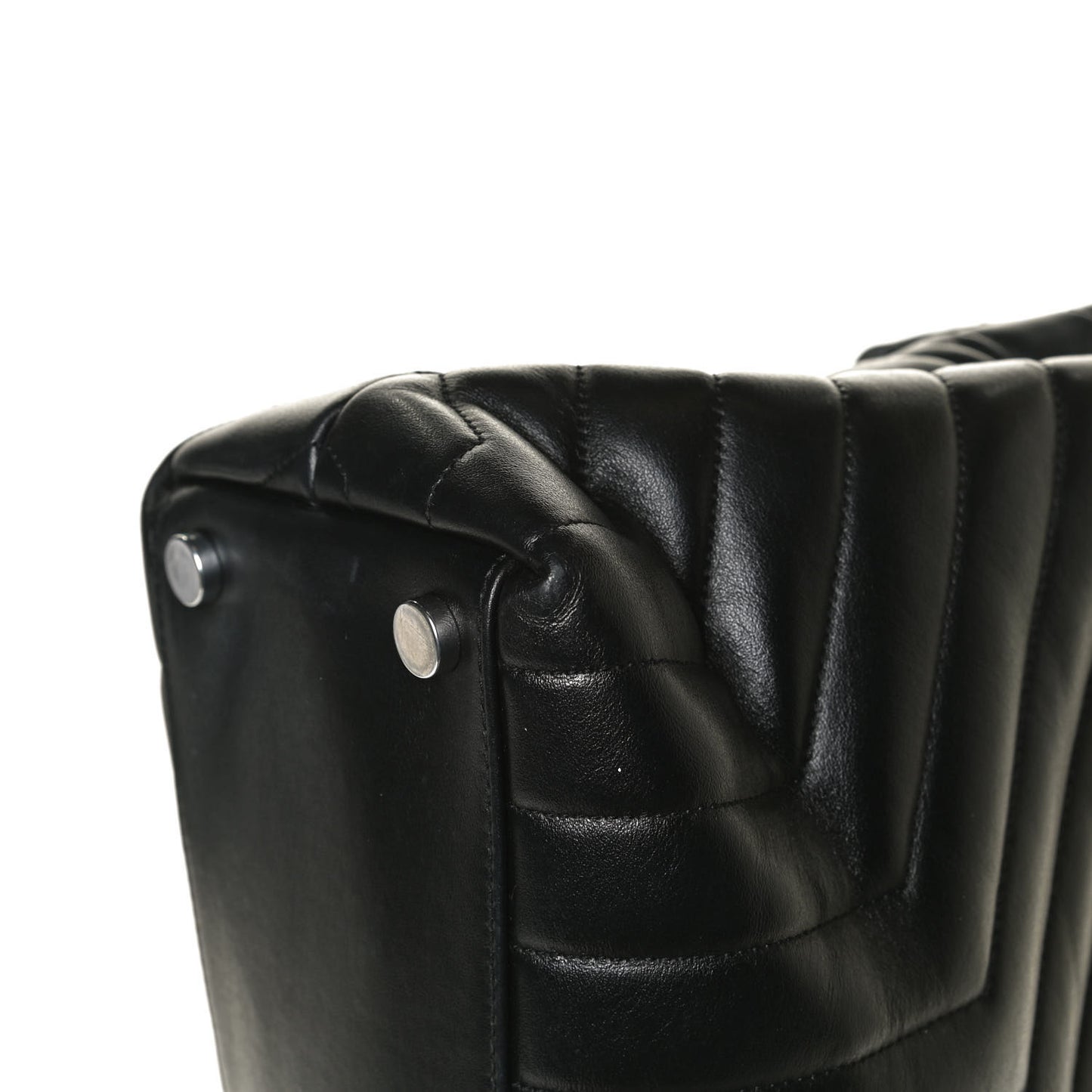 Calfskin Y Quilted Monogram Large Loulou Chain Satchel Black