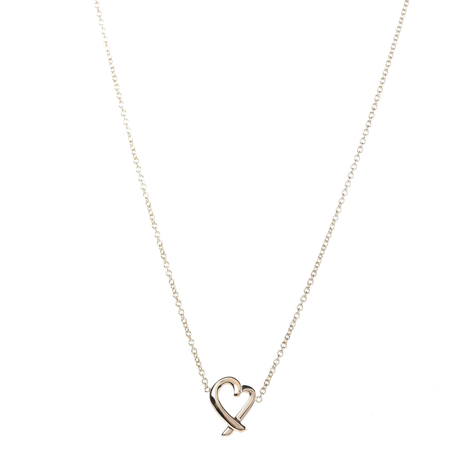 Tiffany 18K Yellow Gold Mini Paloma Picasso Loving Heart Pendant Necklace 1 of 7
