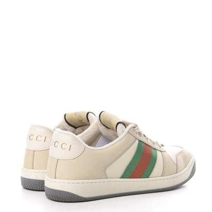 Gucci Nylon Nubuck Web Womens Screener Sneakers 36.5 Mystic White Dusty Milk 4 of 9