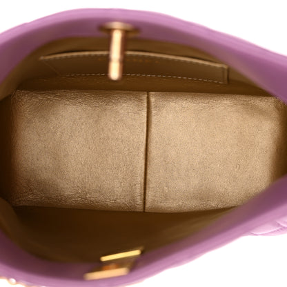 Chanel Lambskin Quilted Small Pearl Crush Hobo Purple 5 of 10