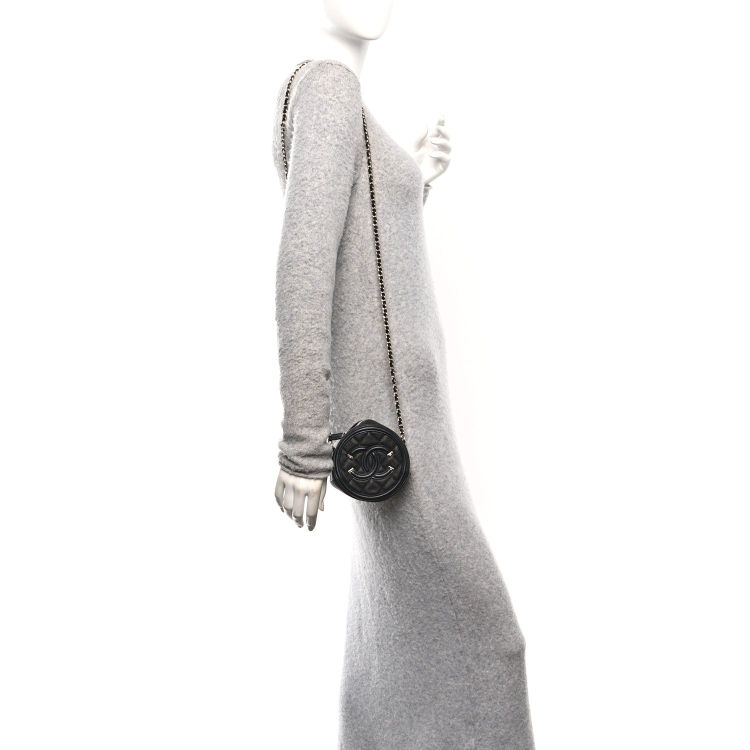 Chanel Caviar Quilted Round Filigree Crossbody Black 2 of 10