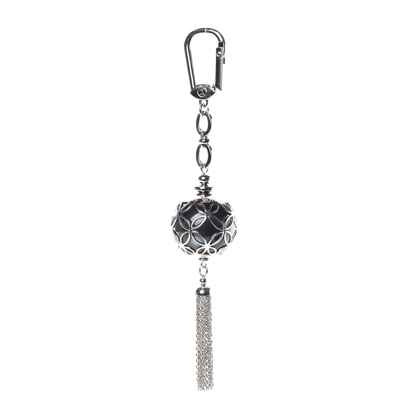 Ice Ball Key Holder Charm Silver