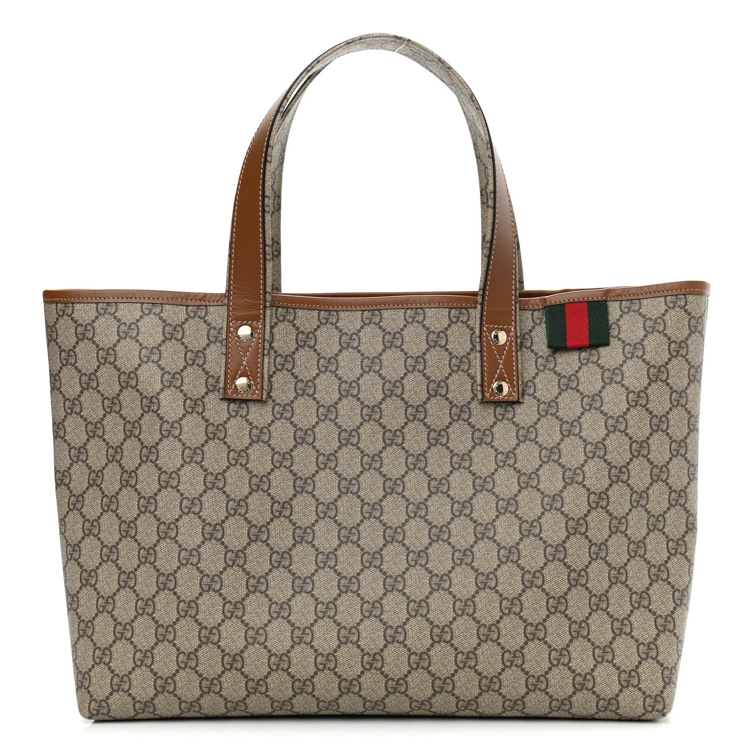 Gucci GG Plus Monogram Medium Signature Web Loop Tote Brown 1 of 12