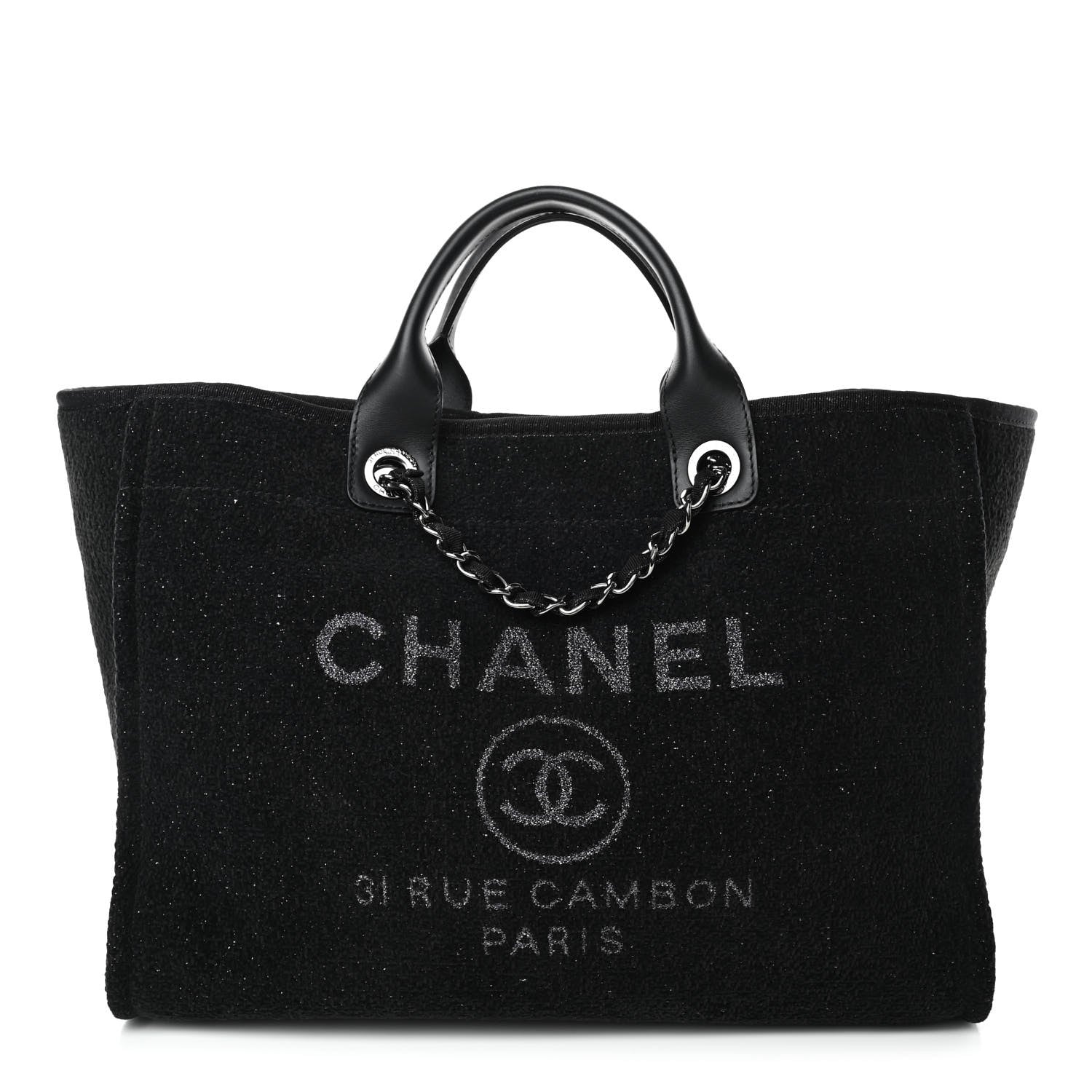 Chanel Lurex Boucle Medium Deauville Tote Black 1 of 4