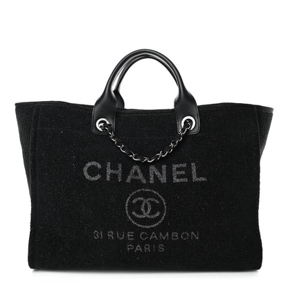Chanel Lurex Boucle Medium Deauville Tote Black 1 of 4