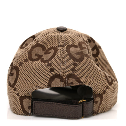 Gucci Monogram Jumbo GG Baseball Hat XS 55 Camel Ebony 6 of 8