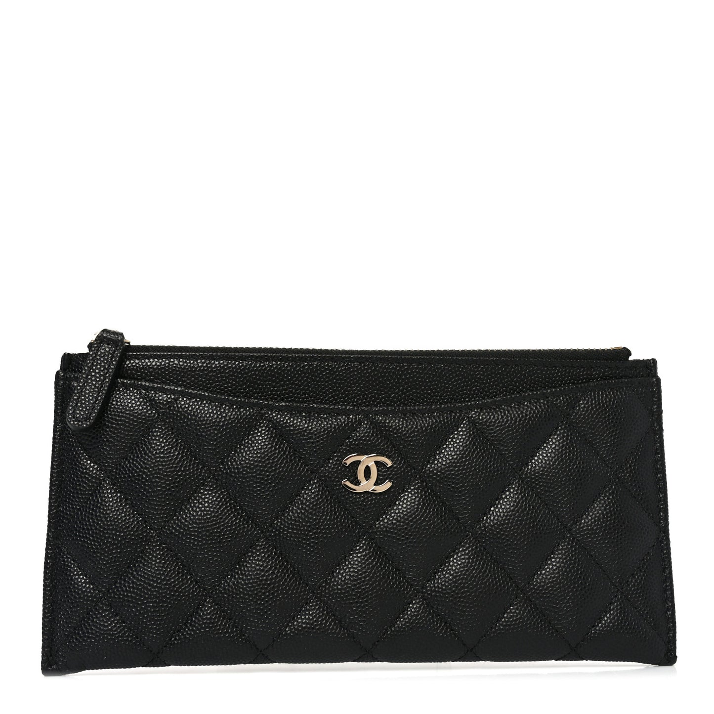 Caviar Quilted Classic Zip Pouch Black
