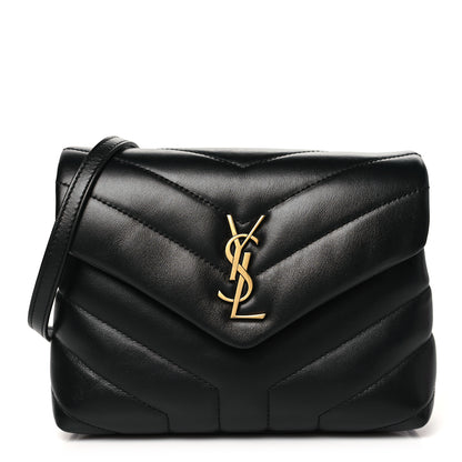 Saint Laurent Calfskin Y Quilted Monogram Toy Loulou Crossbody Bag Black 1 of 10