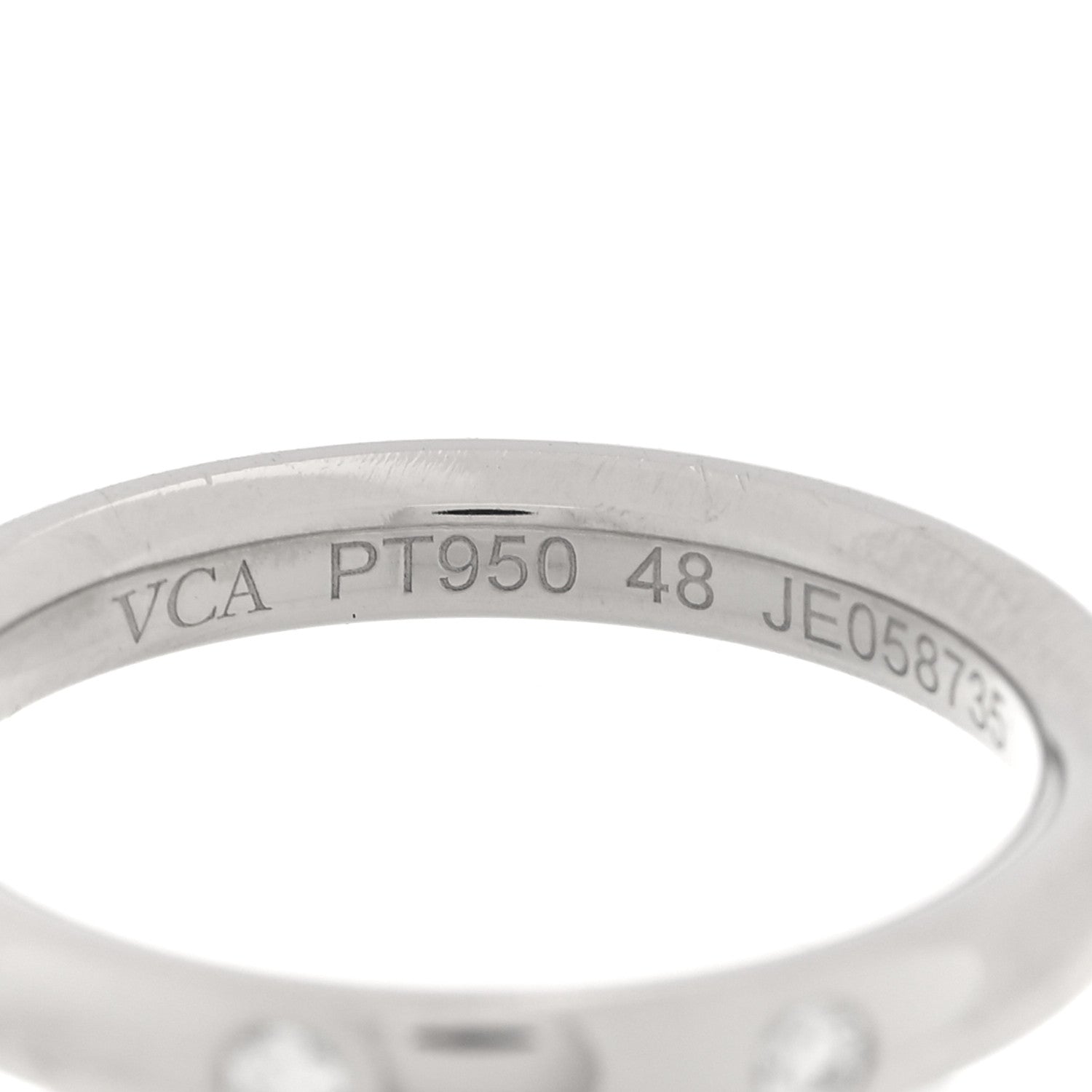 Van Cleef & Arpels Platinum Diamond Tendrement Etoiles Wedding Band Ring 48 4.5 4 of 4