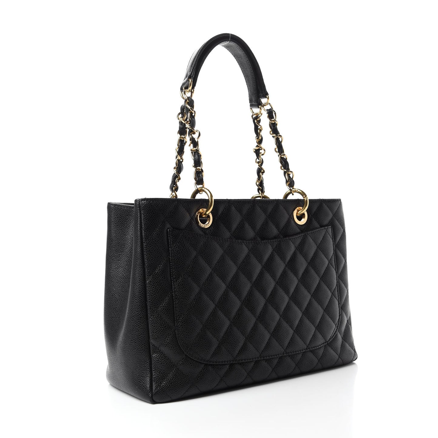 Caviar Quilted Grand Shopping Tote GST Black