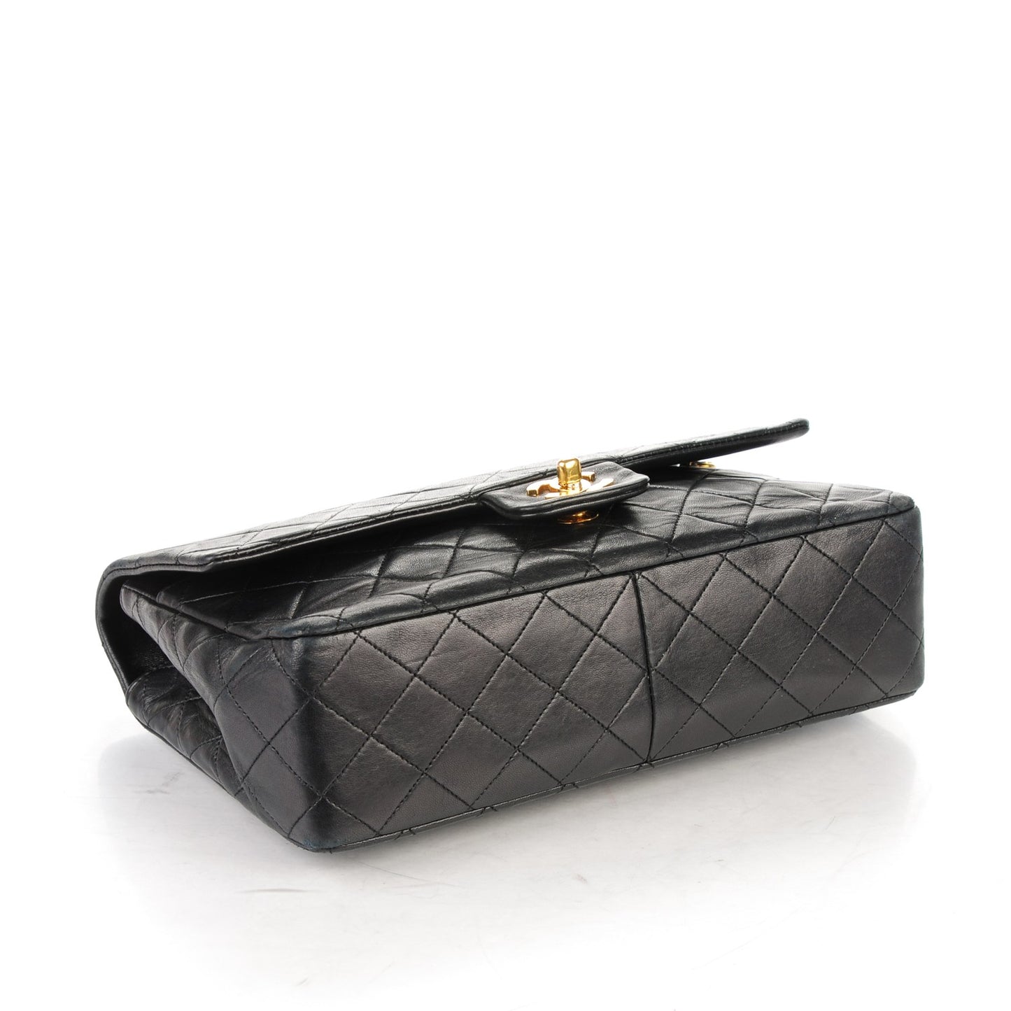 Lambskin Quilted Medium Single Flap Black