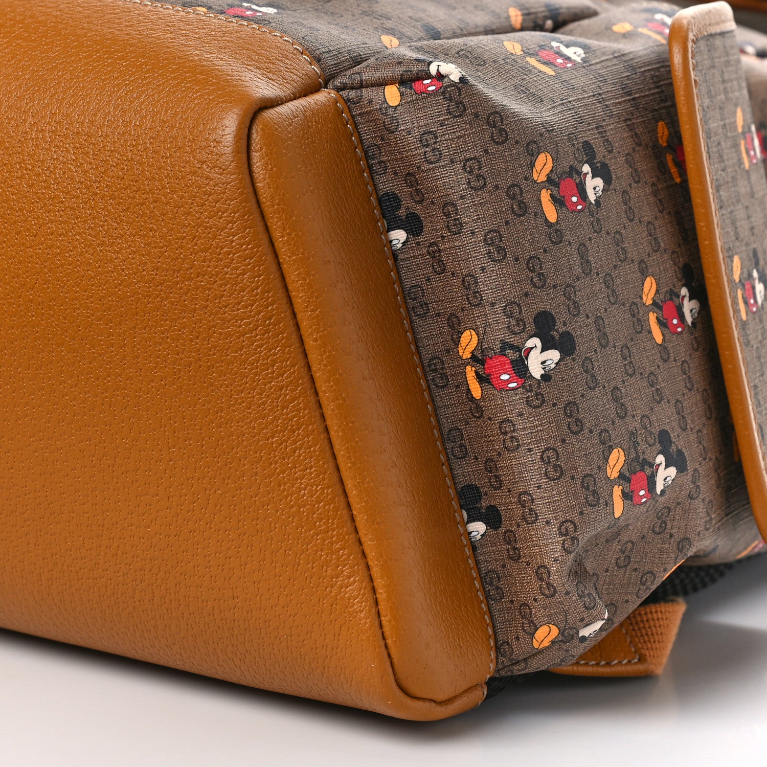 Gucci X DISNEY Mini Vintage GG Supreme Monogram Mickey Mouse Medium Backpack Beige Vintage Sun Oil 8 of 8