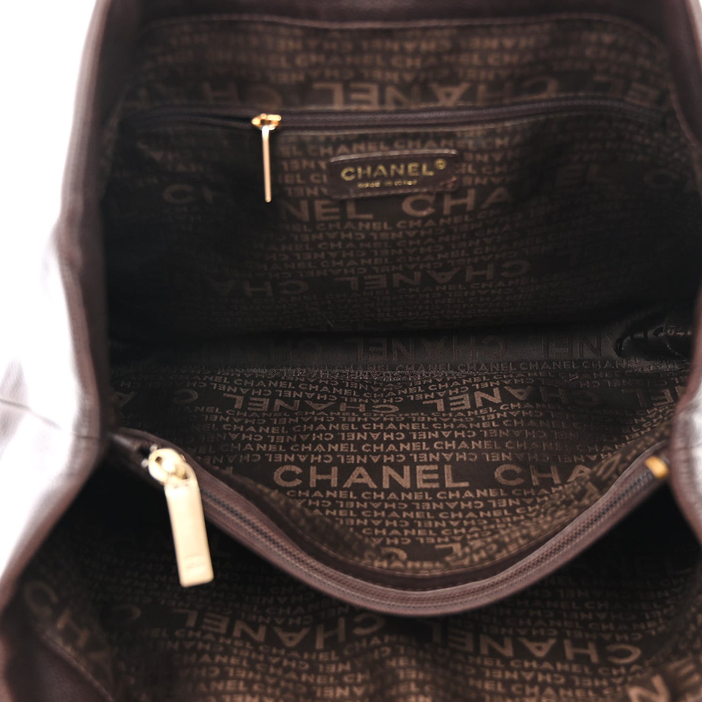 Caviar CC Stitched Tote Dark Brown