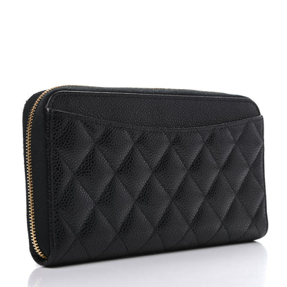 Chanel Caviar Quilted Large Gusset Zip Around Wallet Black 3 of 10