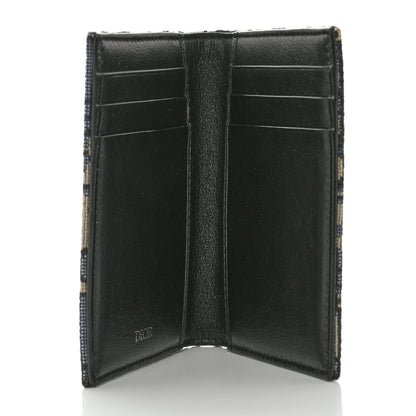 Christian Dior Oblique Bi-Fold Card Holder Blue 5 of 9