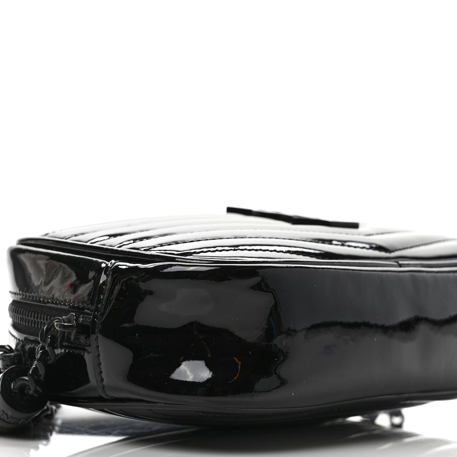 Saint Laurent Patent Calfskin Matelasse Monogram Mini Lou Camera Bag Black 8 of 9