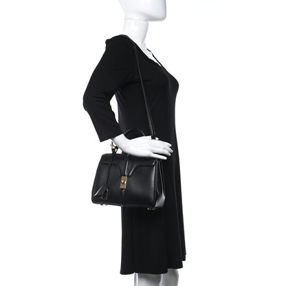 Celine Satinated Calfskin Small 16 Top Handle Bag Black 2 of 10