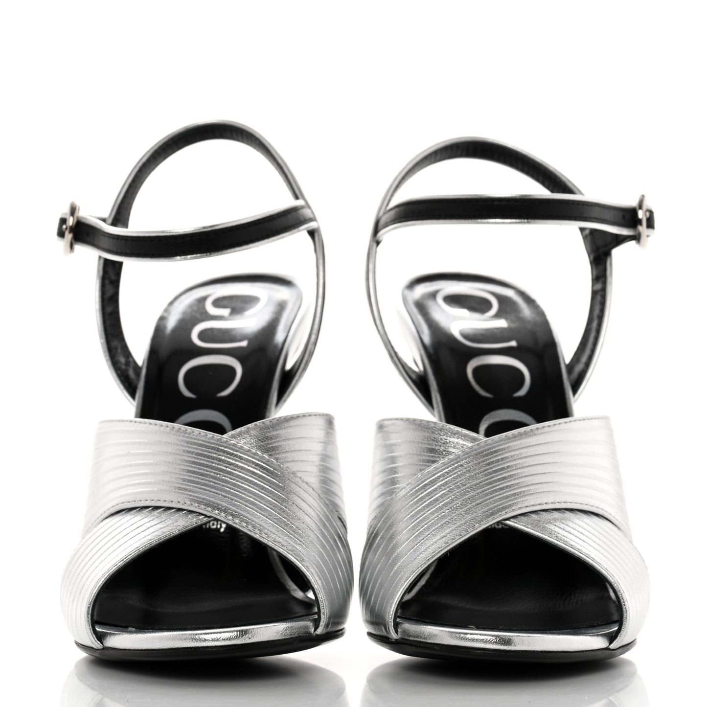 Malaga Kid Webby Crossover High Heel Sandals 37 Silver