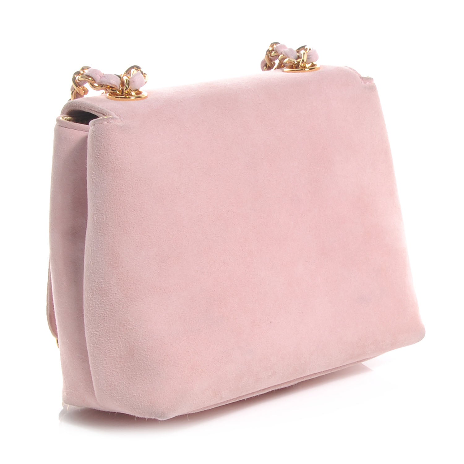 Chanel Suede Camellia Mini Flap Pink 11 of 16
