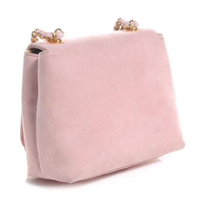 Chanel Suede Camellia Mini Flap Pink 11 of 16